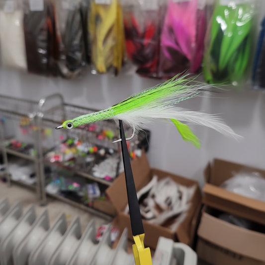 Sand eel teasers on Mustad 6/0 hook.