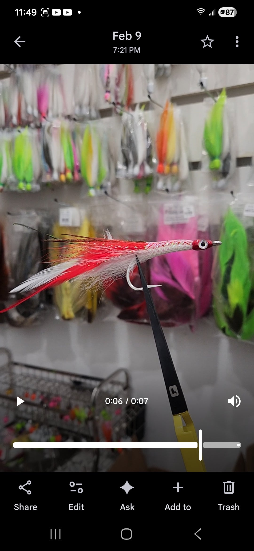 Sand eel teasers on Mustad 6/0 hook.