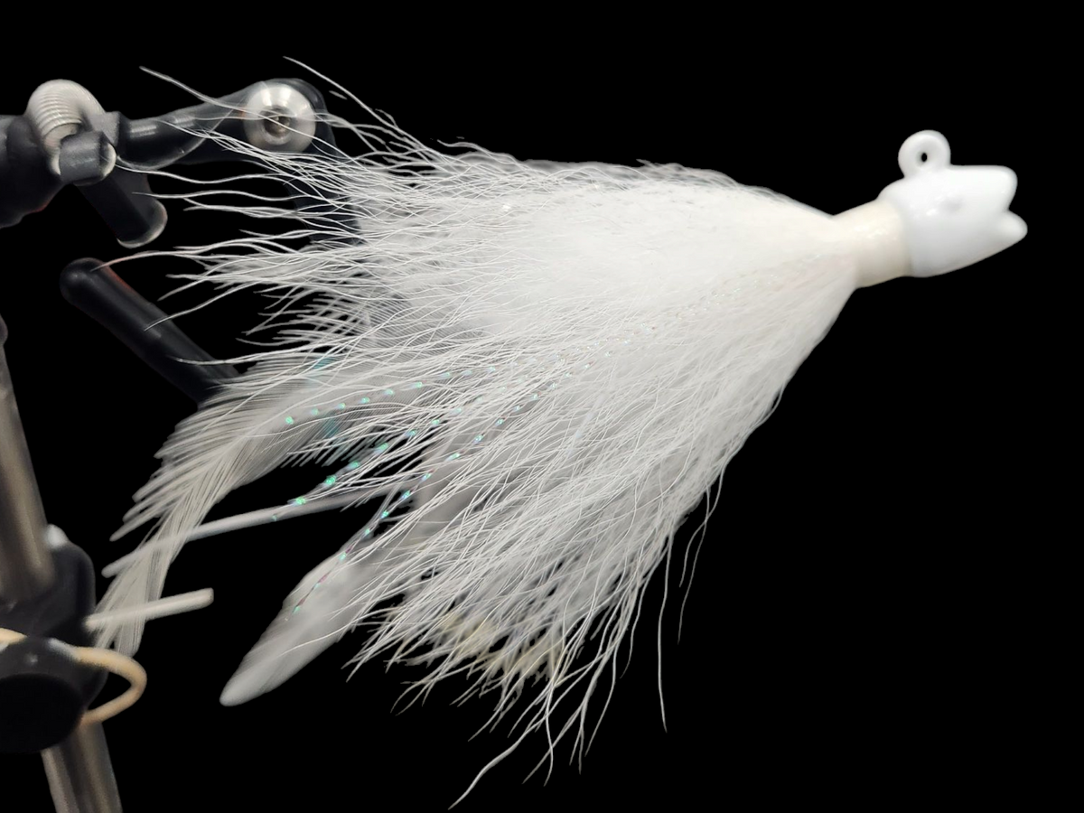 smailing bill white custom with feathers and flash