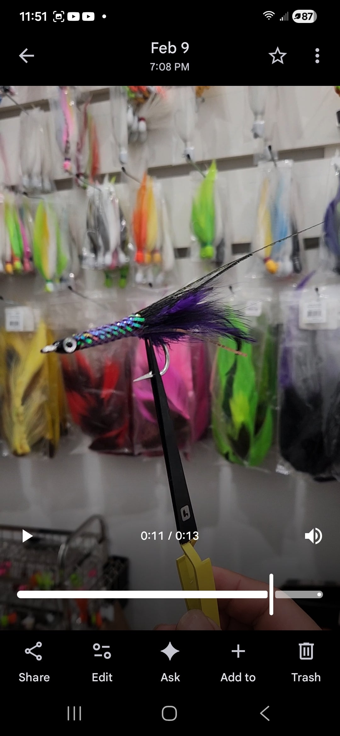 Sand eel teasers on Mustad 6/0 hook.